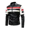 Men Stand Collar Moto Leather Jackets 2