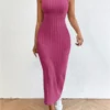 Backless Knit Bodycon Long Dress 5