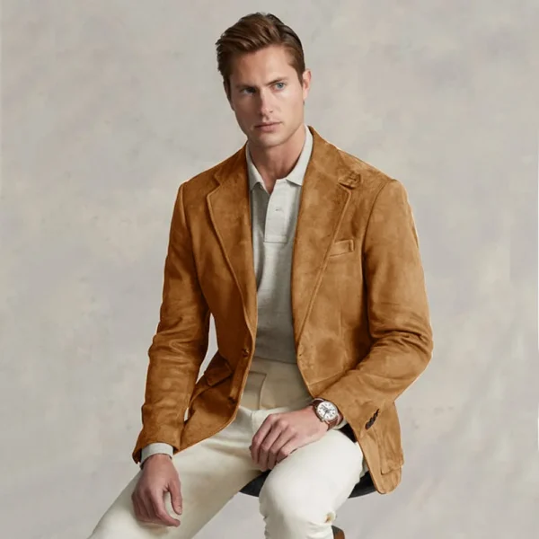 Men's Suit Jacket Suede 2