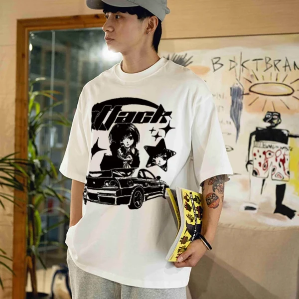 Oversized T-Shirt Men Y2k Tops 2