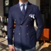 2023 British Style Men Blazers Double Breasted Casual Suit