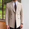 2023 British Style Men Blazers Double Breasted Casual Suit 5