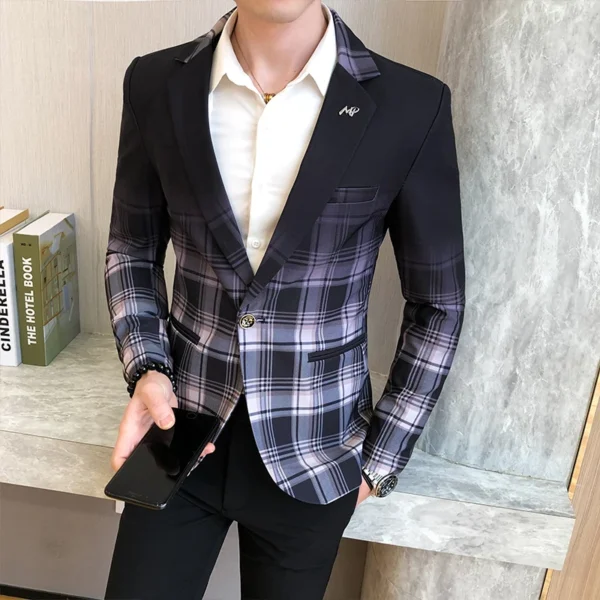 Men's Plaid Party Blazer 6