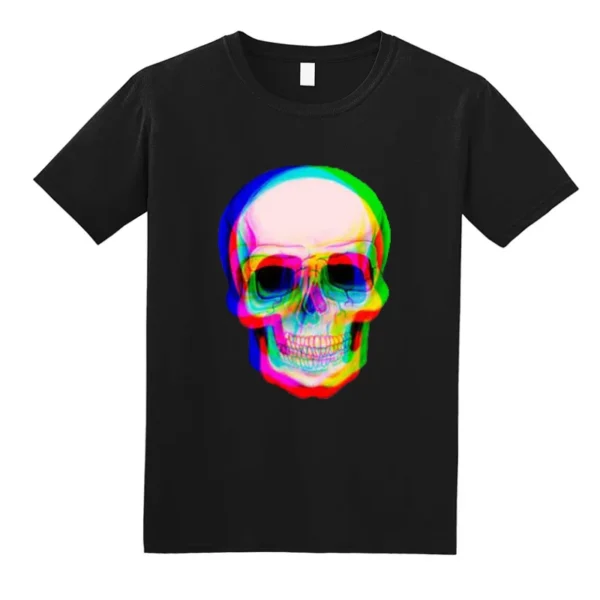Vaporwave Neon Skull Techno Hipster T Shirts