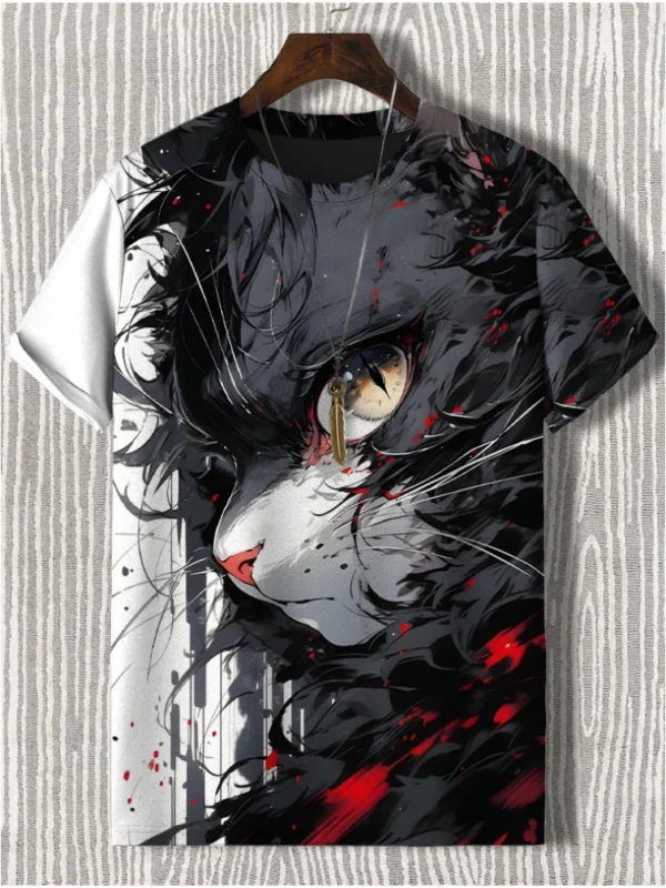 Men's T-Shirt Japanese Style Samurai Cat 4