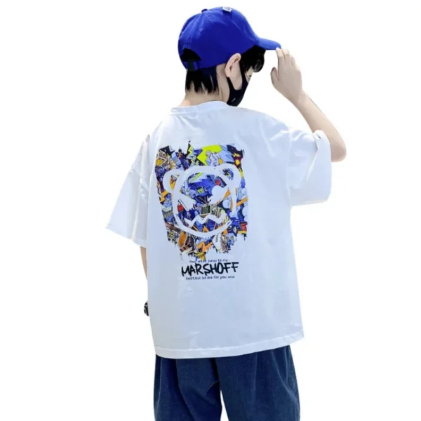 Summer Boys Trending Graffiti Style Short Sleeve T-Shirt 5