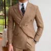 2023 British Style Men Blazers Double Breasted Casual Suit 3