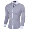 Mens Stripes Long Sleeved Shirts 5