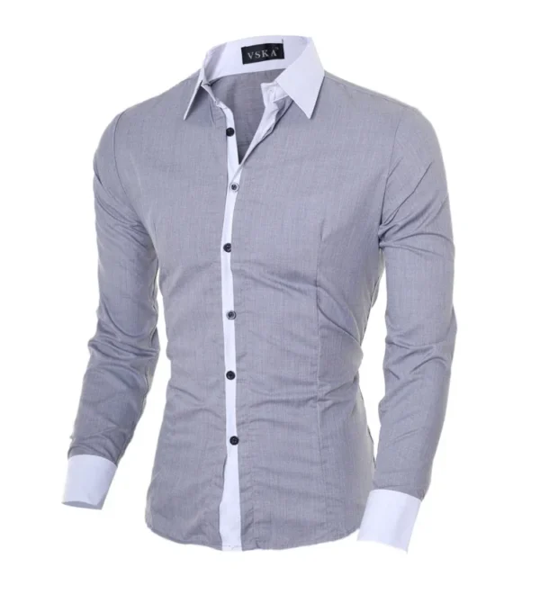 Mens Stripes Long Sleeved Shirts 5