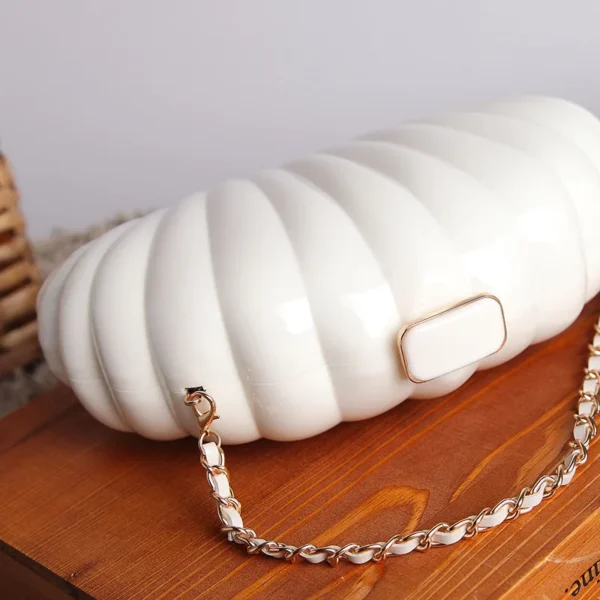 White Acrylic Seashell Shape Women's Handbags 4