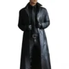 Faux Leather Trench Coat