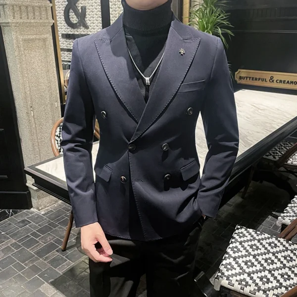 Men's Double-breasted Business Suit 3