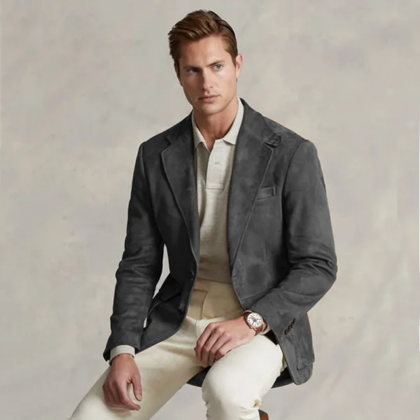 Men's Suit Jacket Suede 6