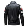Men Stand Collar Moto Leather Jackets 3