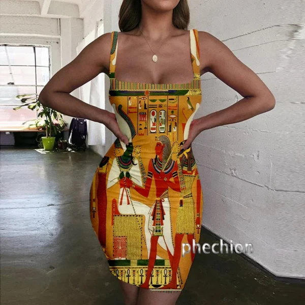 Phechion Horus Egyptian God 3D Print Dress 2