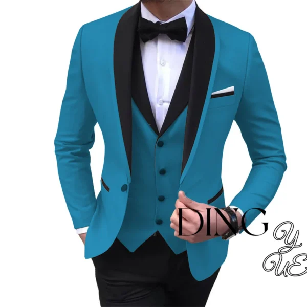 Classic Men Button Tuxedos Suits (Jacket+Pants+Vest) 3