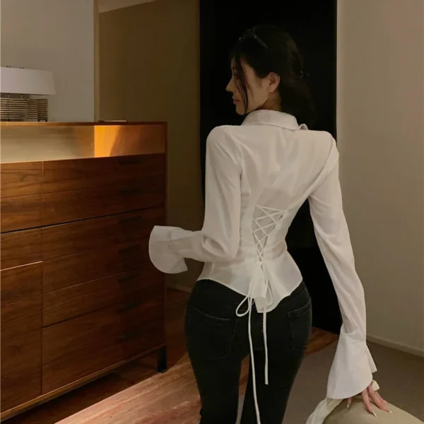 Gidyq Fashion Women Bandage Shirts 2