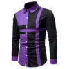 Men's Casual Plaid Striped Patchwork Shirt 3