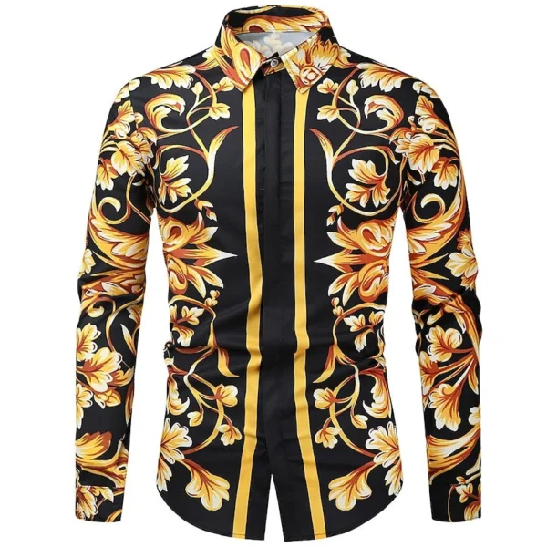 Summer Mens Button Royal Luxury Party Shirts 6